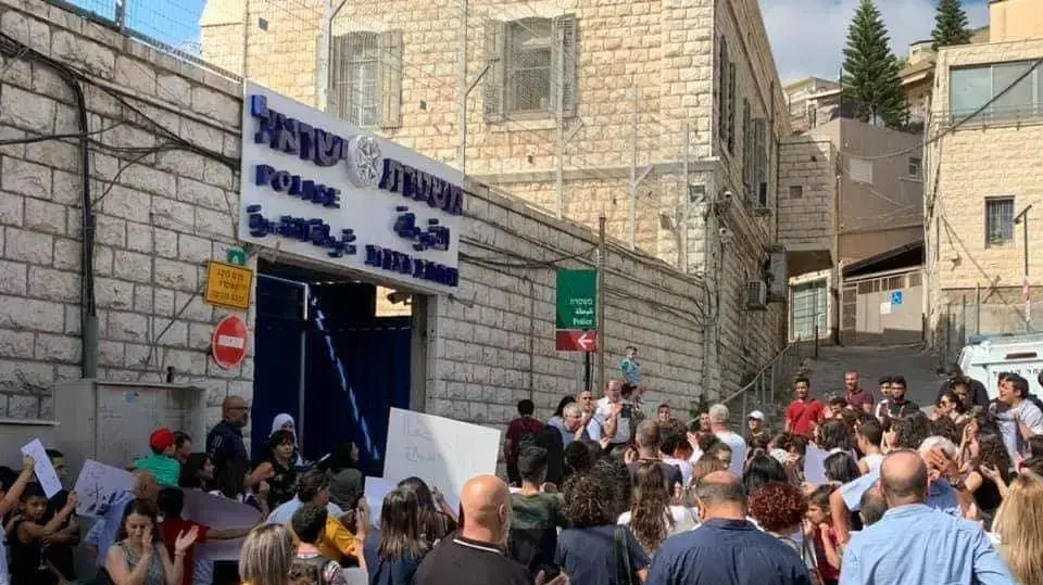 הפגנת תלמידים בנצרת, בעקבות העלייה באלימות במגזר, 3 באוקטובר 2019