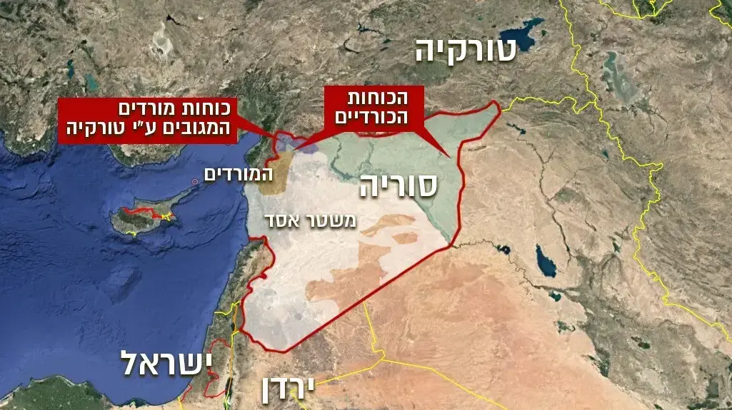 מפת המבצע של טורקיה בצפון סוריה מפת המבצע של טורקיה בצפון סוריה