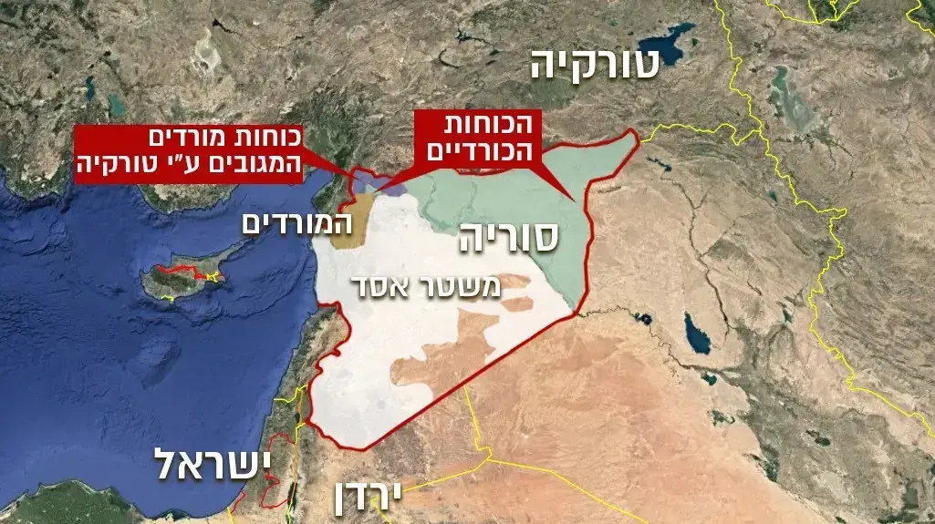 מפת המבצע של טורקיה בצפון סוריה מפת המבצע של טורקיה בצפון סוריה