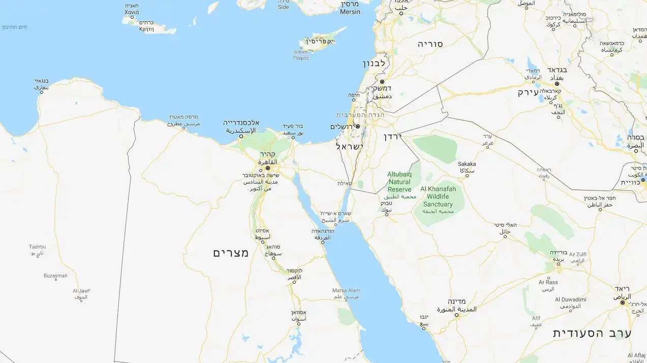 מפה של מיקום מכלית הנפט האיראנית אל מול חופי ערב הסעודית מפה של מיקום מכלית הנפט האיראנית אל מול חופי ערב הסעודית