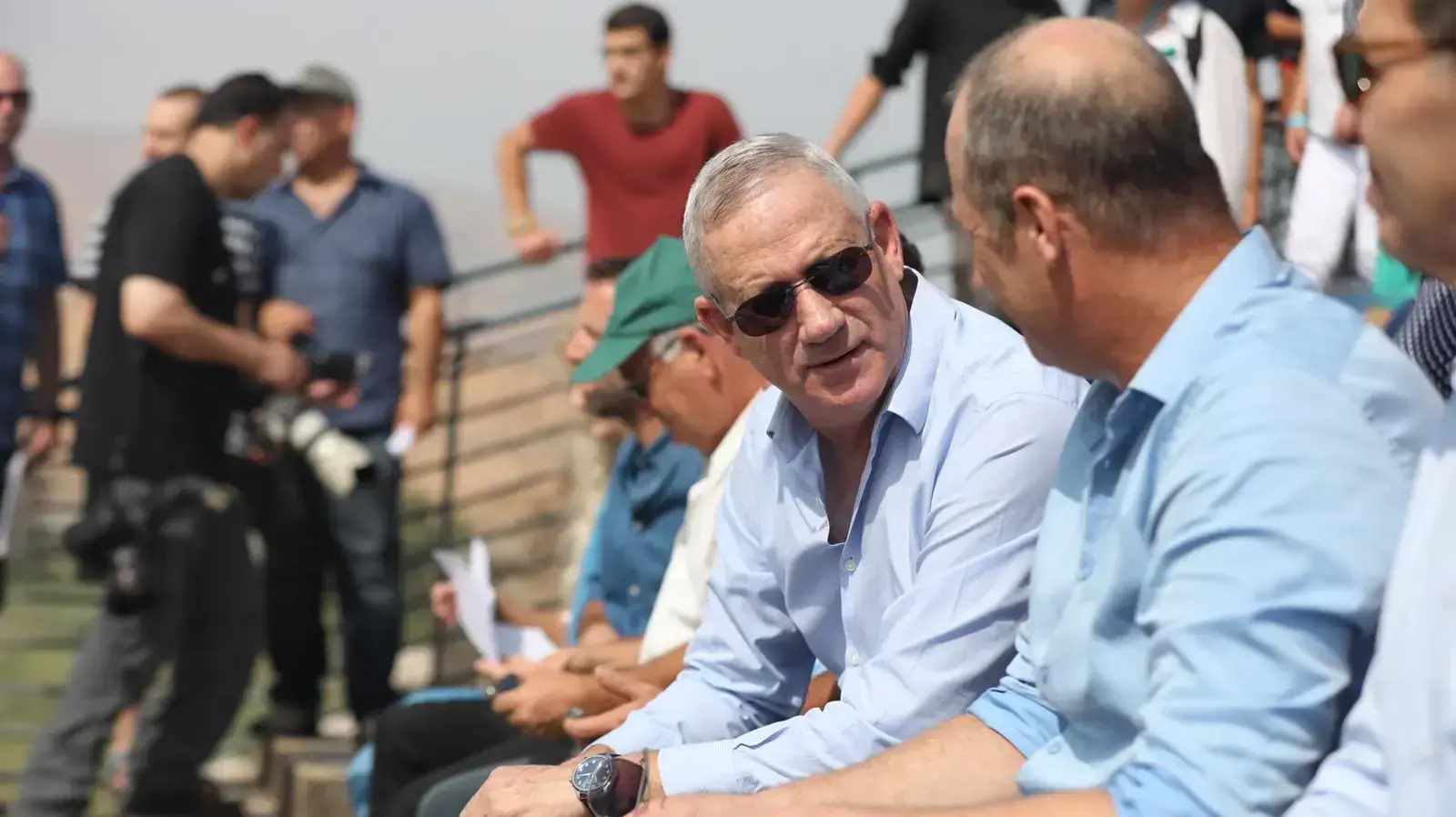 יו"ר כחול לבנן בני גנץ בנהריים, אי השלום, ירדן 18 אוקטובר 2019 