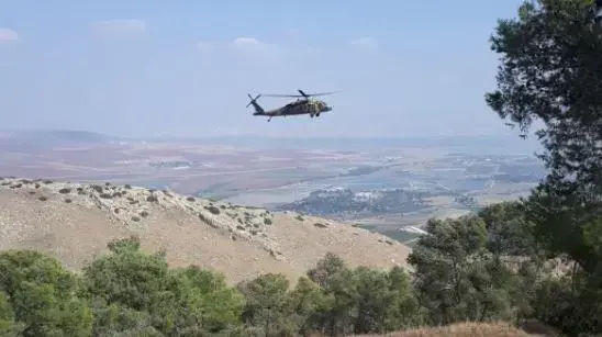 מסוק שהוזנק לחילוץ פצוע בתאונת אומגה בגלבוע, 19 באוקטובר 2019