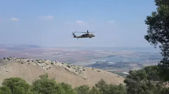 מסוק שהוזנק לחילוץ פצוע בתאונת אומגה בגלבוע, 19 באוקטובר 2019 מסוק שהוזנק לחילוץ פצוע בתאונת אומגה בגלבוע, 19 באוקטובר 2019