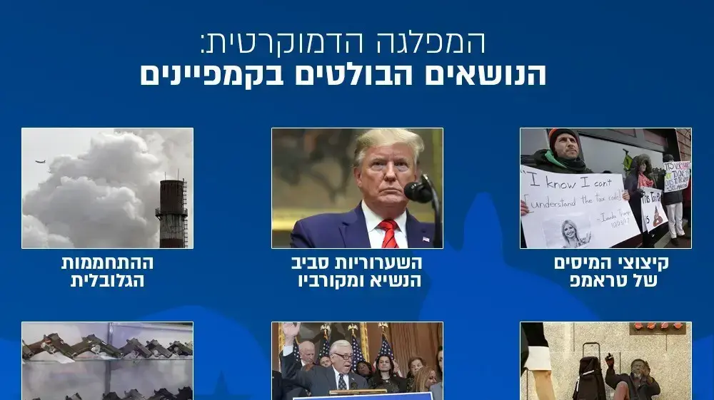 הנושאים המרכזיים של המפלגה הדמוקרטית לקראת הבחירות לנשיאות ארה"ב