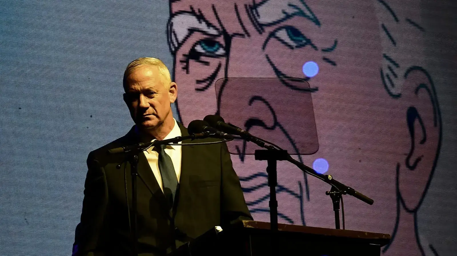 יו"ר כחול לבן בני גנץ בעצרת לזכר ראש הממשלה יצחק רבין, כיכר רבין תל אביב,  2 בנובמבר 2019