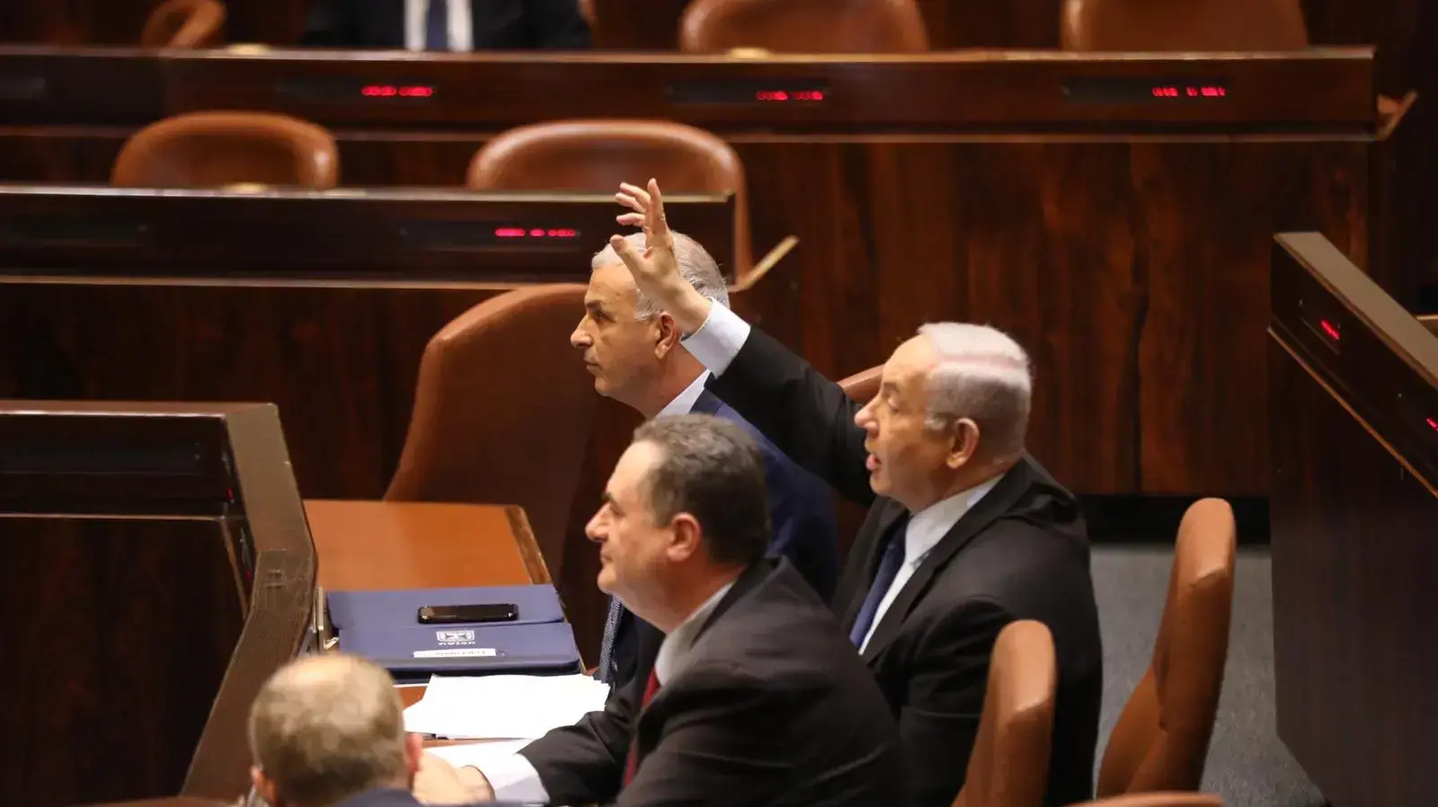 ראש הממשלה, בנימין נתניהו במהלך נאומו במסגרת ישיבת מיוחדת בכנסת לזכרו של יצחק רבין 10 בנובמבר 2019