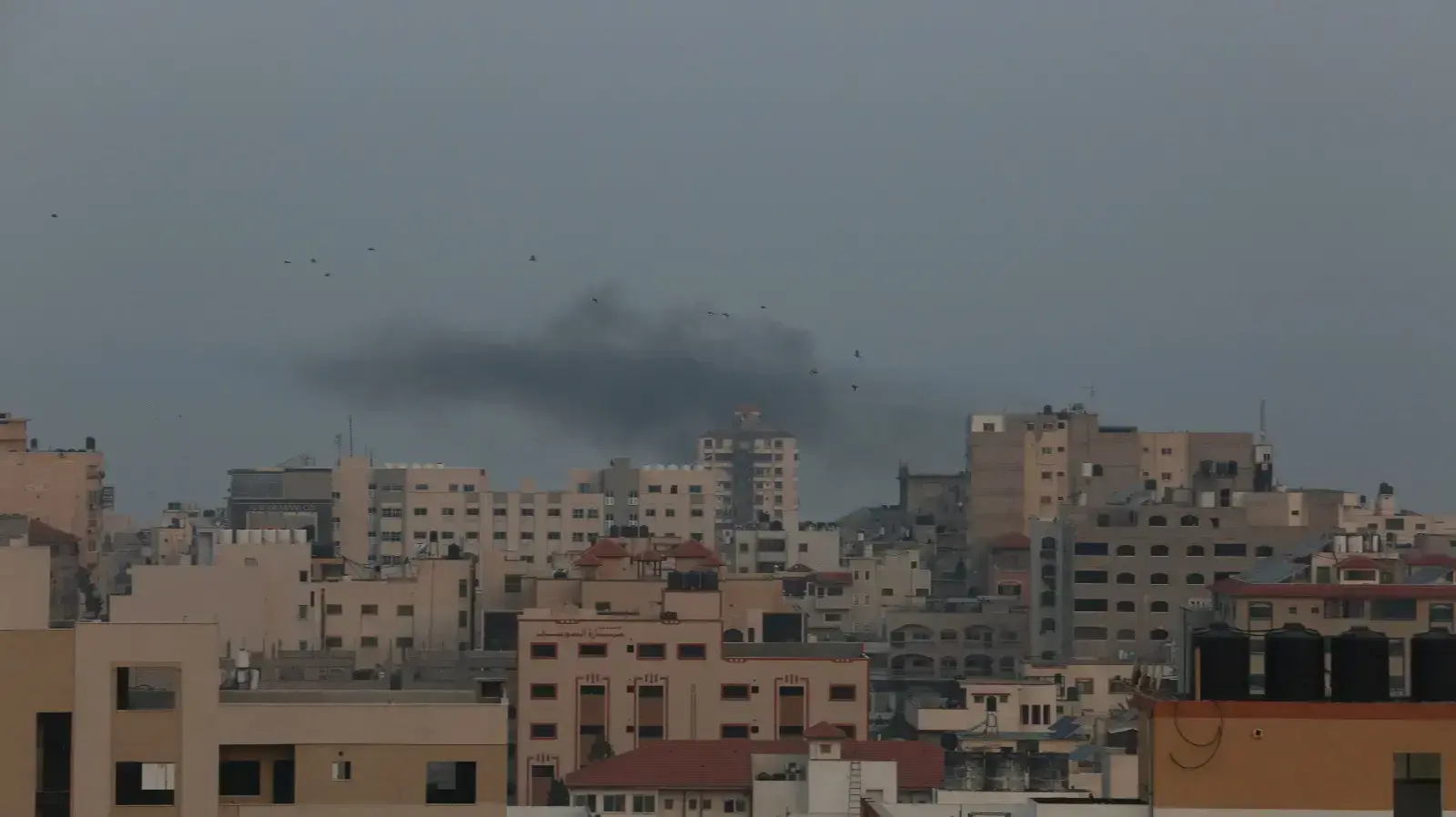 עשן מתיימר במהלך תקיפת צה"ל ברצועת עזה 13 בנובמבר 2019 עשן מתיימר במהלך תקיפת צה"ל ברצועת עזה 13 בנובמבר 2019