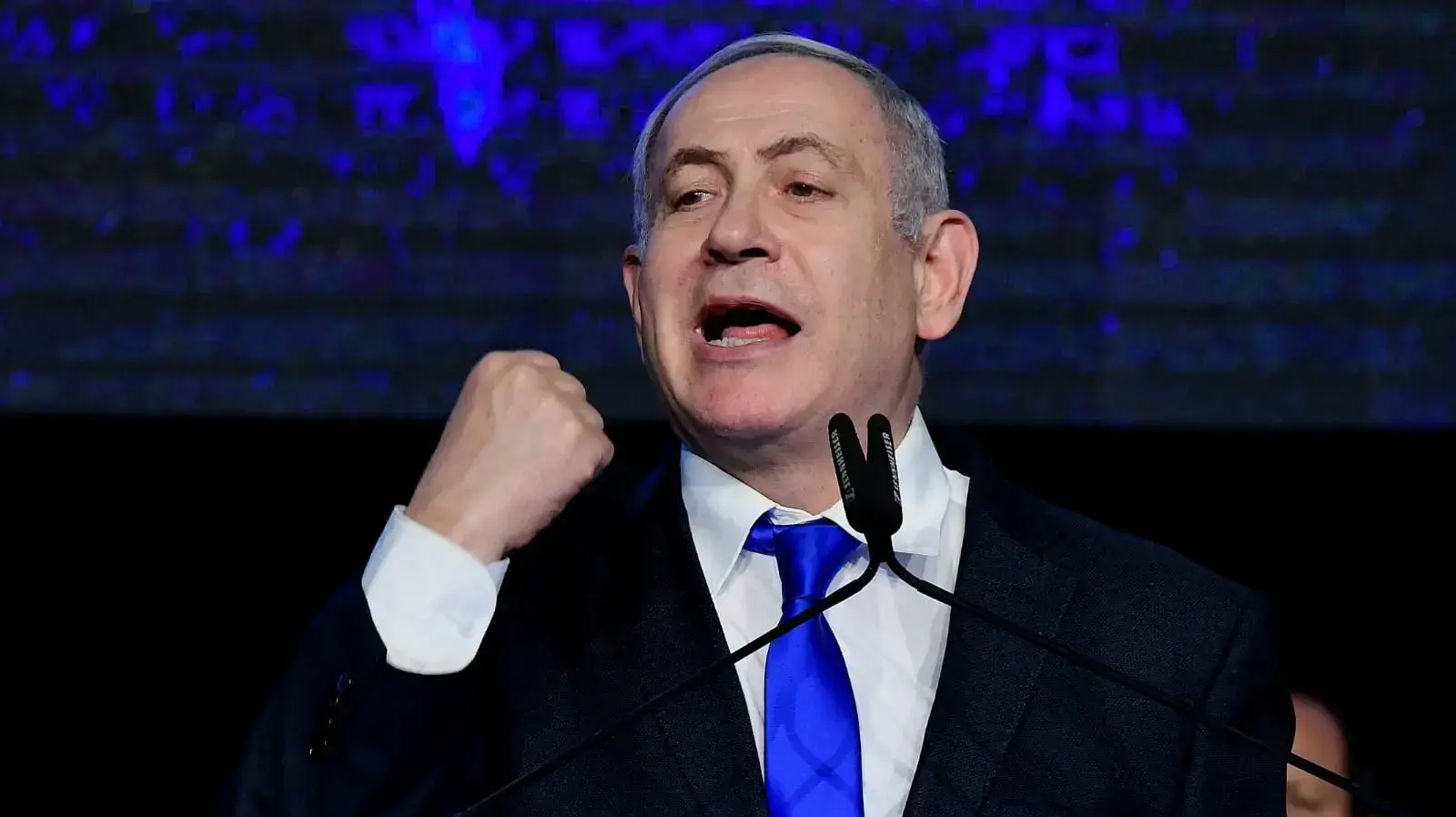 ראש הממשלה, בנימין נתניהו במהלך כנס החירום של הליכוד נגד ממשלת מיעוט בתמיכת המפלגות הערביות, גני התערוכה, תל אביב 17 בנובמבר 2019 
