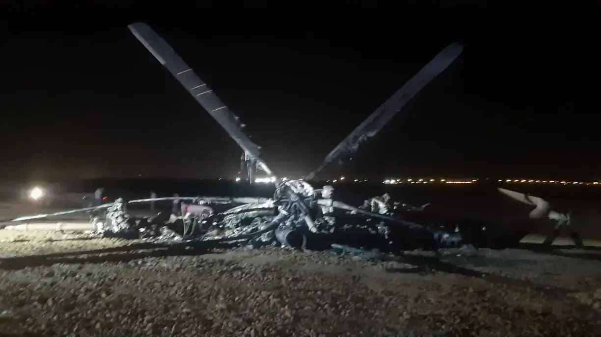מסוק יסעור צבאי נחת נחיתת חירום בשטחים הפתוחים של קיבוץ רוחמה, סמוך לבית קמה, 26 בנובמבר 2019