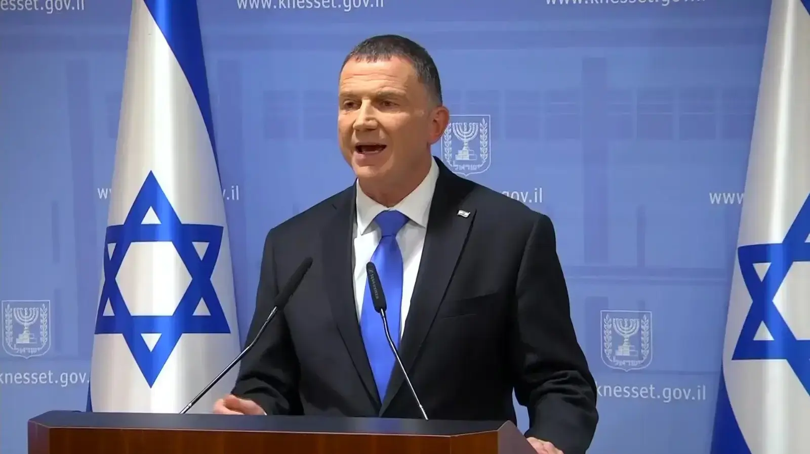 יו"ר הכנסת, יולי אדלשטיין במהלך נאומו בכנסת 27 בנובמבר 2019 יו"ר הכנסת, יולי אדלשטיין במהלך נאומו בכנסת 27 בנובמבר 2019