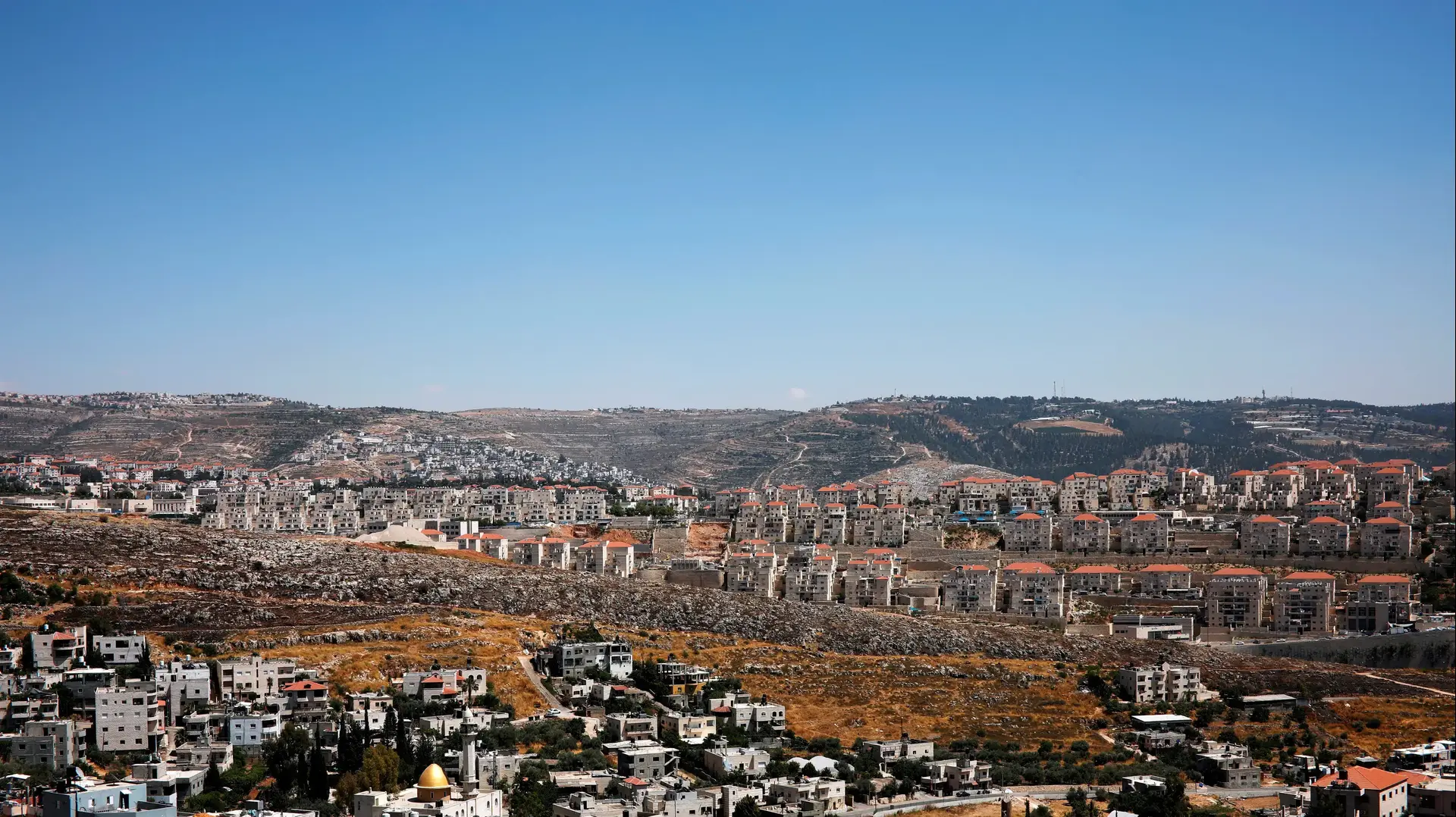 הכפר הפלסטיני ואדי פוקין ליד ההתנחלות ביתר עילית ב-19 ביוני 2019
