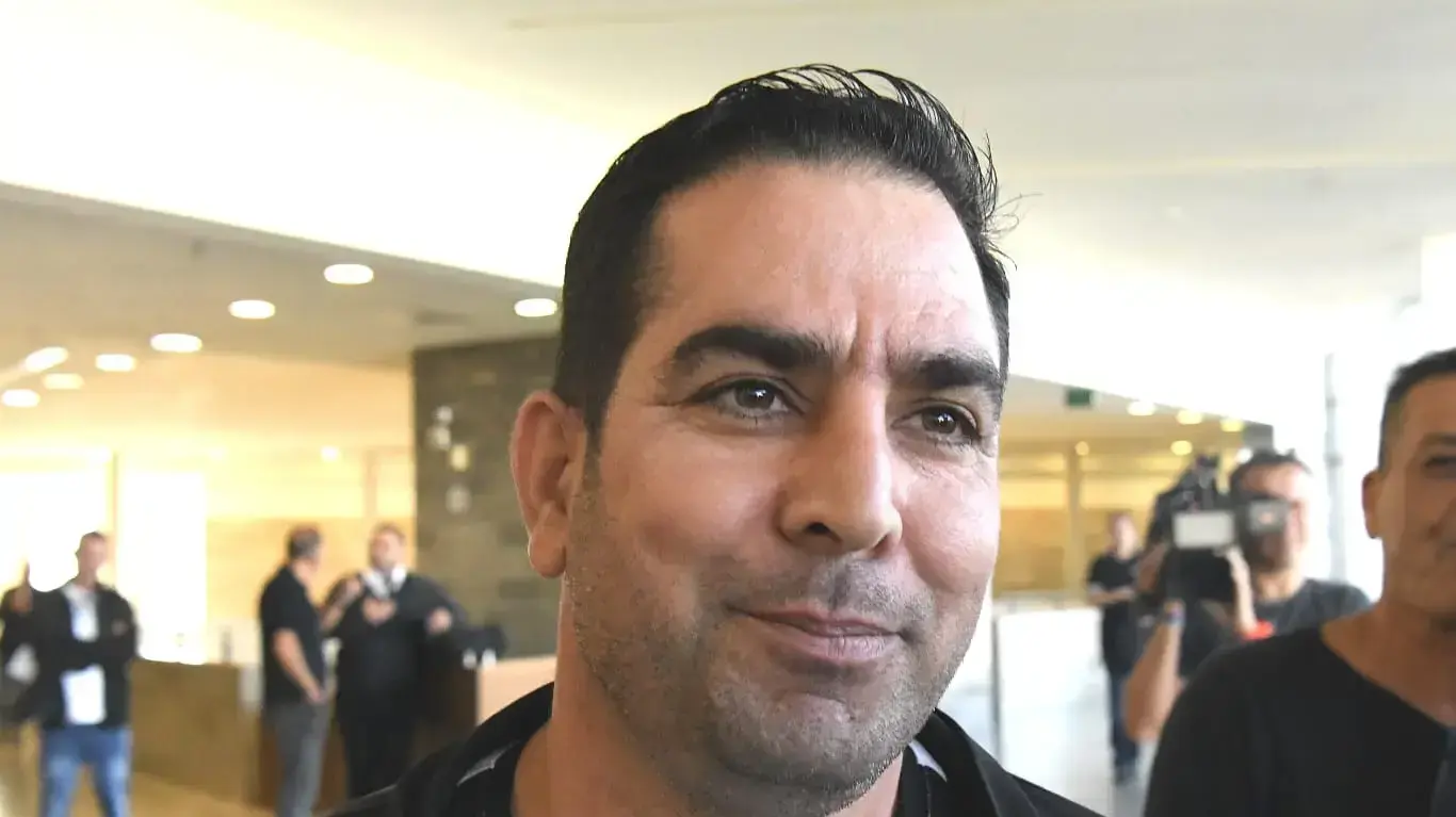מני נפתלי בדיון בנושא תביעת הדיבה של מני נפתלי כנגד שורת מקורבי רה"מ, בית משפט השלום הרצליה, 2 בדצמבר 2019