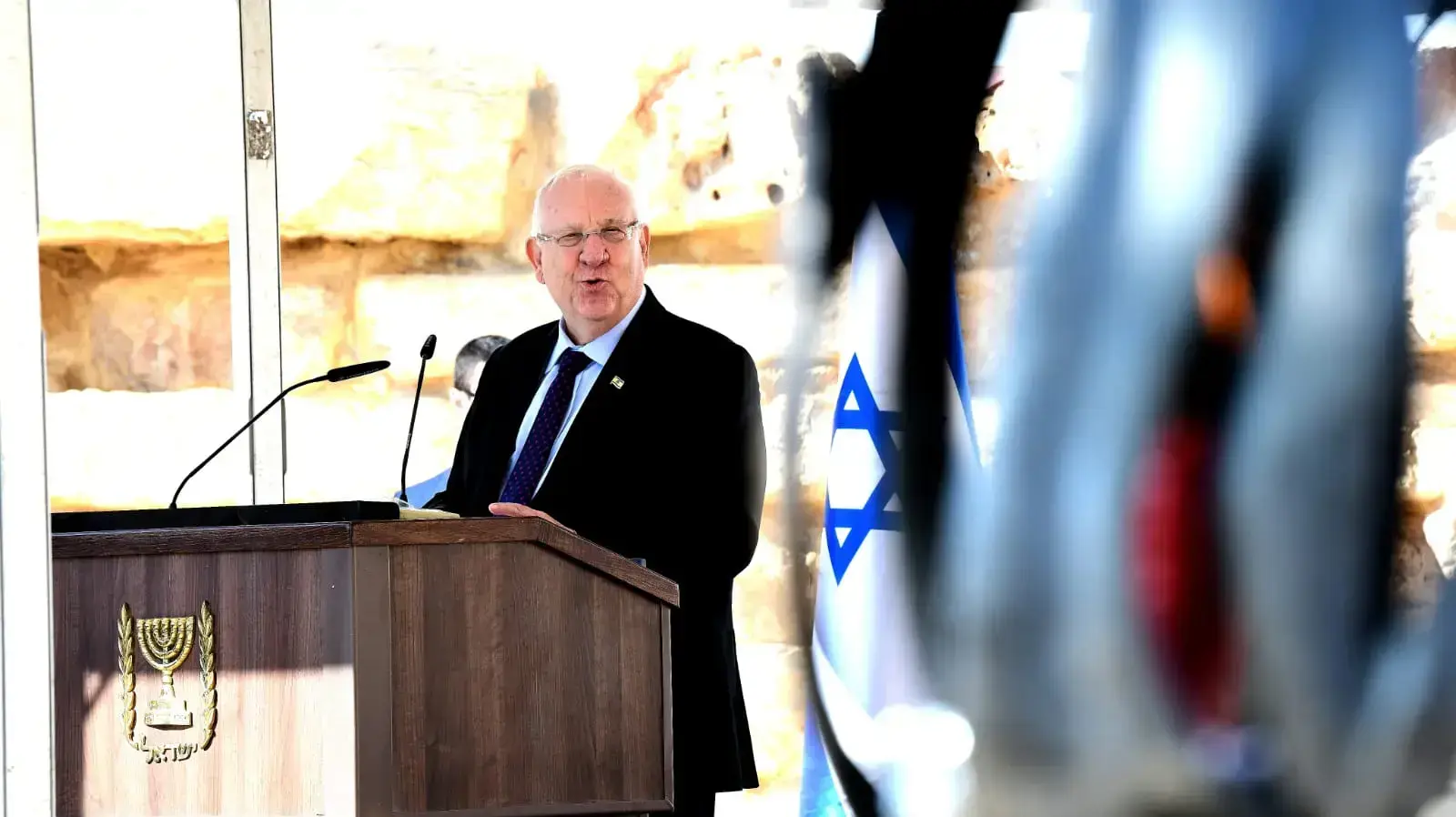 נשיא המדינה, רובי ריבלין במהלך טקס האזכרה הממלכתי לבן גוריון, שדה בוקר 4 בדצמבר 2019 נשיא המדינה, רובי ריבלין במהלך טקס האזכרה הממלכתי לבן גוריון, שדה בוקר 4 בדצמבר 2019