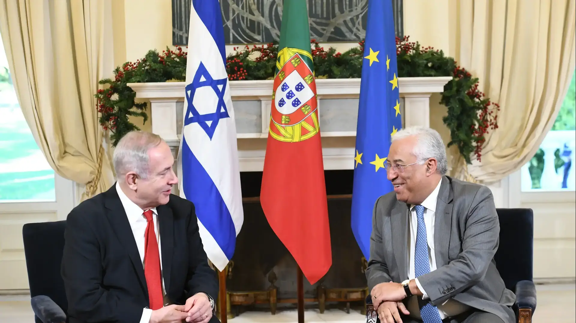 ראש הממשלה בנימין נתניהו במהלךפגישתו עם ראש ממשלת פורטוגל אנטוניו קושטה בליסבון, פורטוגל ראש הממשלה בנימין נתניהו במהלךפגישתו עם ראש ממשלת פורטוגל אנטוניו קושטה בליסבון, פורטוגל
