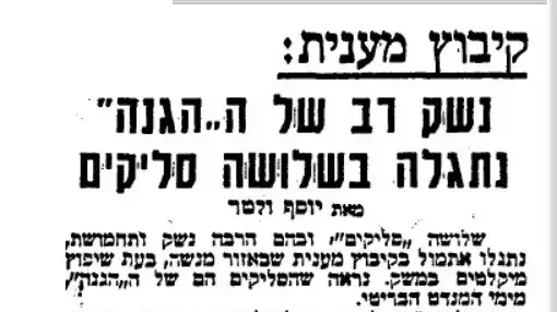 הסליק שבשנת 1976 כבר התגלה בקיבוץ סליק ובו היו מרבית כלי הנשק ששימשו את לוחמי הקיבוץ ב-1948