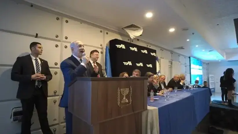 רה"מ, בנימין נתניהו במהלך כנס תמיכה באשקלון רה"מ, בנימין נתניהו במהלך כנס תמיכה באשקלון