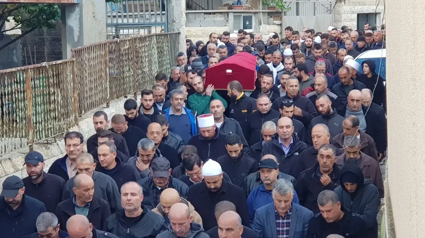 הלווייתו של עומרי אבו ג'נב שמת בשיטפון בירכא, 27 בדצמבר 2019 הלווייתו של עומרי אבו ג'נב שמת בשיטפון בירכא, 27 בדצמבר 2019