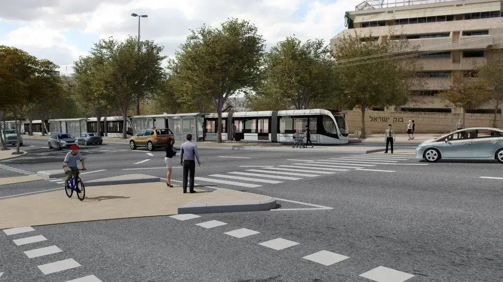 הדמיה הקו הצהוב של הרכבת הקלה בירושלים הדמיה הקו הצהוב של הרכבת הקלה בירושלים