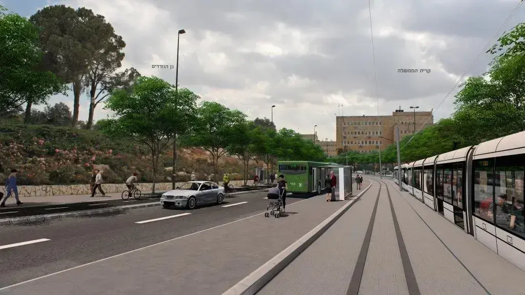 הדמיה הקו הצהוב של הרכבת הקלה בירושלים הדמיה הקו הצהוב של הרכבת הקלה בירושלים