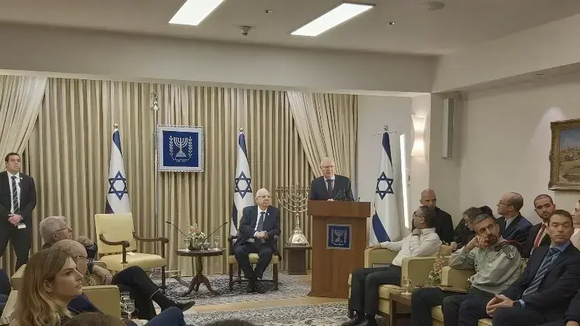 הגשת "ההערכה האסטרטגית" של עמוס ידלין וה- INSS לנשיא המדינה, ראובן (רובי) ריבלין, בית הנשיא, ירושלים 6 בינואר 2019 