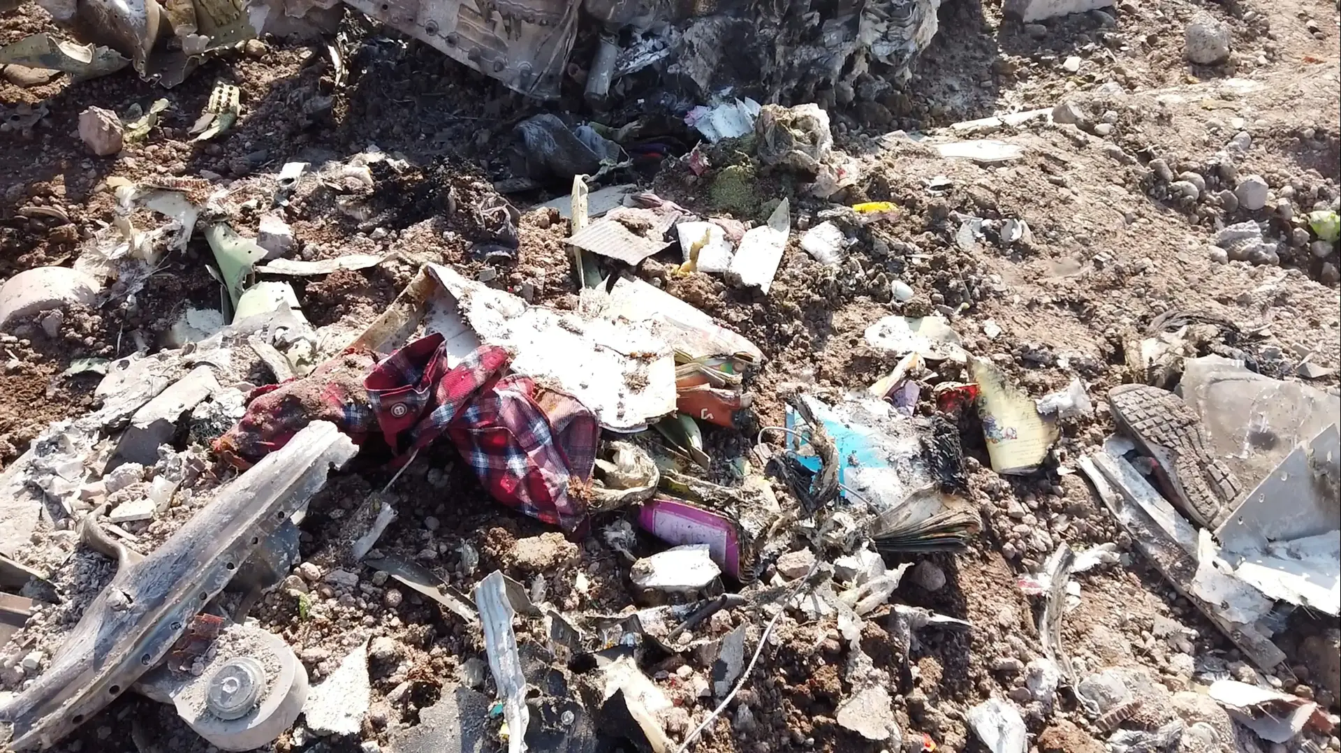 האתר בו התרסק מטוס אוקראינה אינטרנשיונל לאחר ההמראה משדה התעופה בטהראן, איראן, 10 בינואר 2020