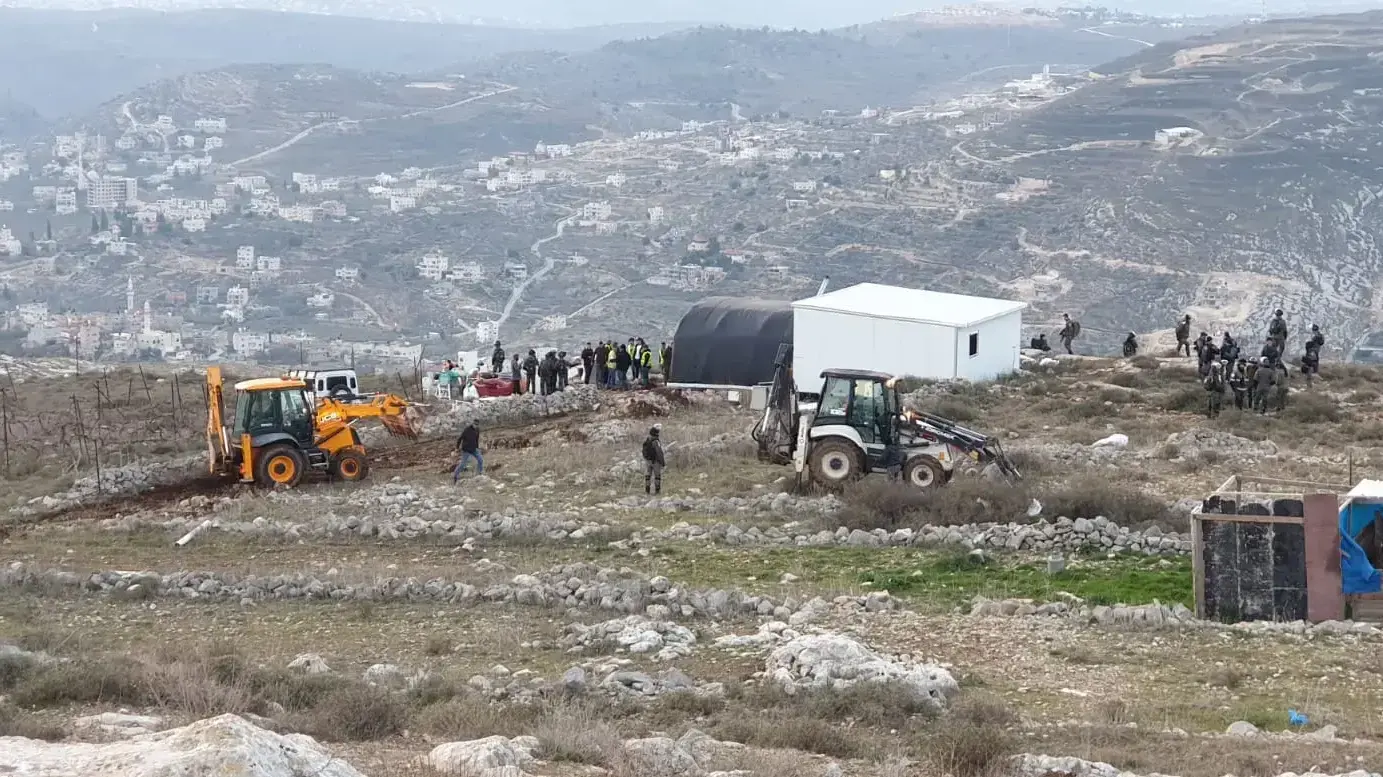 כוחות גדולים של מג"ב, משטרה ומינהל אזרחי מפנים בתים ביצהר, 15 בינואר 2020 כוחות גדולים של מג"ב, משטרה ומינהל אזרחי מפנים בתים ביצהר, 15 בינואר 2020