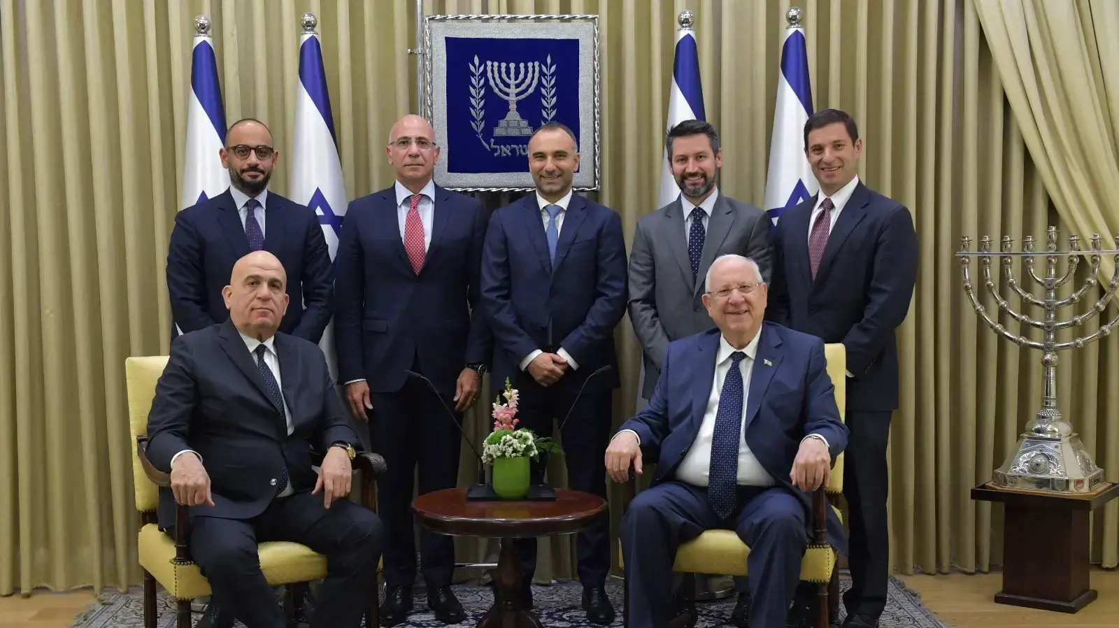 נשיא המדינה, ראובן (רובי) בפגישה עם ראשי דלק, נובל, השותפות במאגר לוויתן וחברת הגז המצרית נשיא המדינה, ראובן (רובי) בפגישה עם ראשי דלק, נובל, השותפות במאגר לוויתן וחברת הגז המצרית