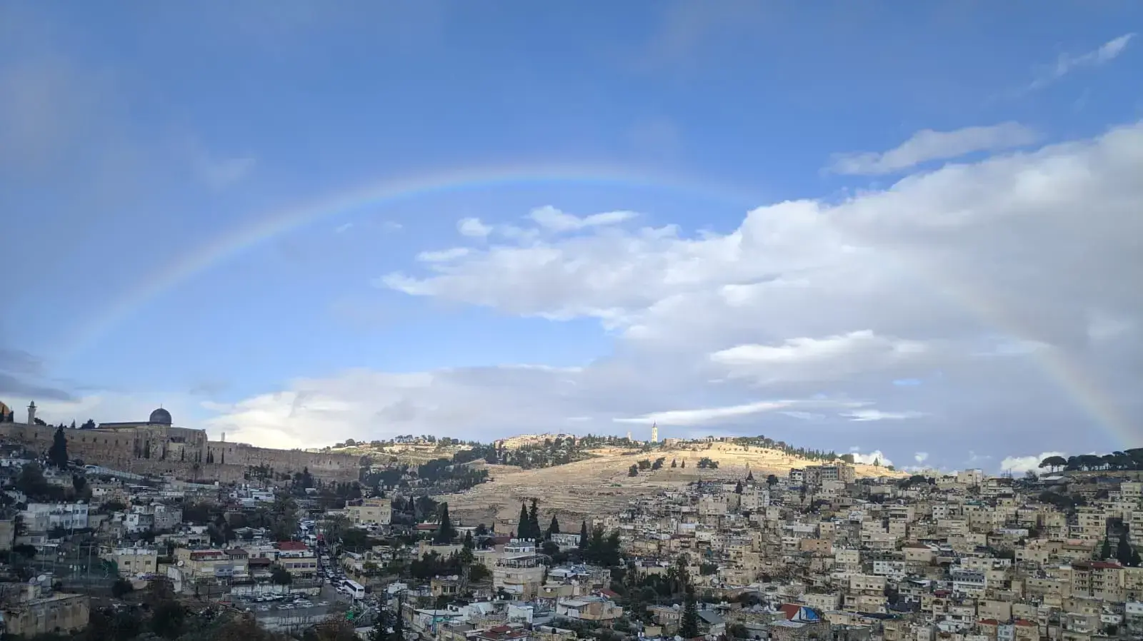 קשת בשמי ירושלים 20 בינואר 2020