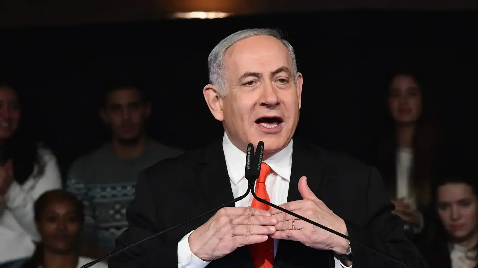ראש הממשלה, בנימין נתניהו במהלך אירוע פתיחת קמפיין הליכוד לקראת בחירות 2020, בנייני האומה, ירושלים 21 בינואר 2020
