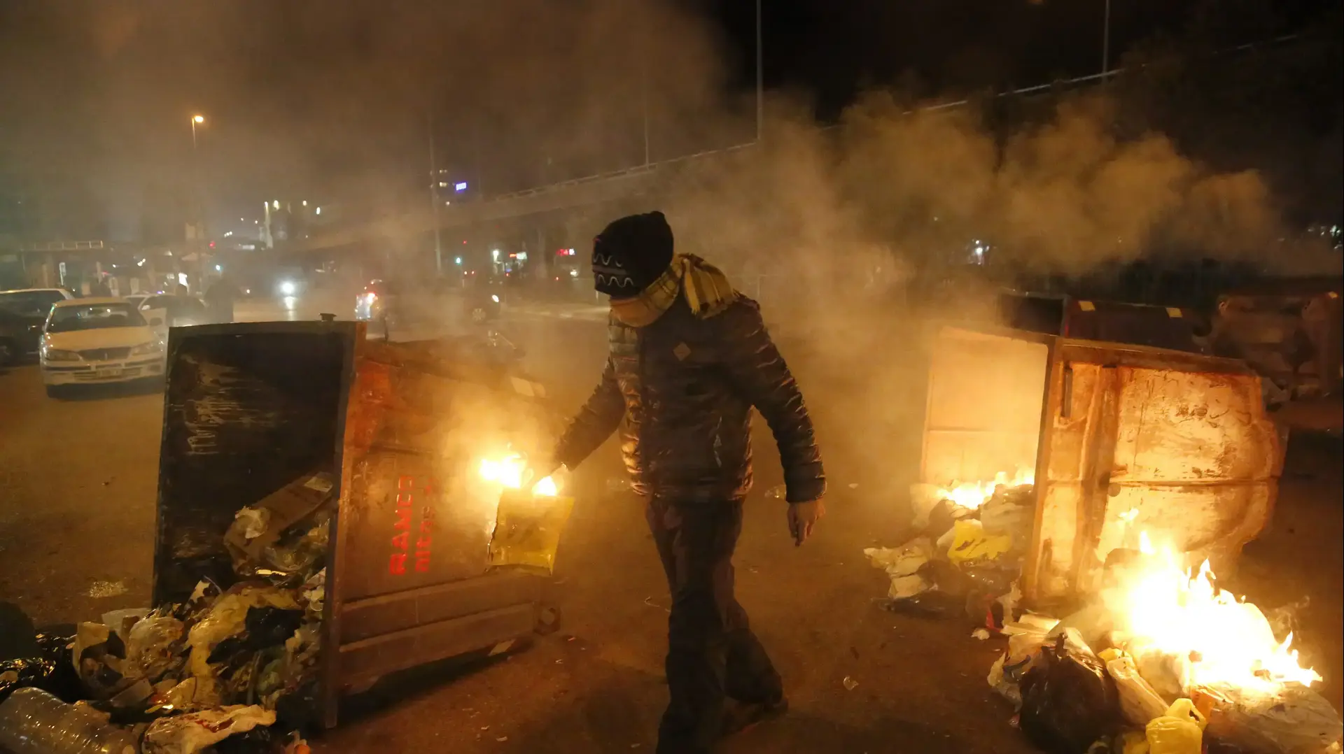 הפגנה בביירות במחאה על הרכבת הממשלה החדשה של לבנון, 21 בינואר 2020 הפגנה בביירות במחאה על הרכבת הממשלה החדשה של לבנון, 21 בינואר 2020
