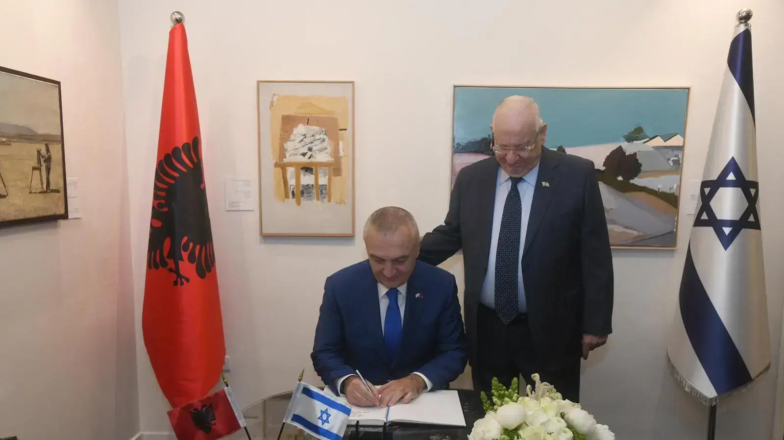 נשיא המדינה ראובן ריבלין ונשיא אלבניה איליר מטה נשיא המדינה ראובן ריבלין ונשיא אלבניה איליר מטה