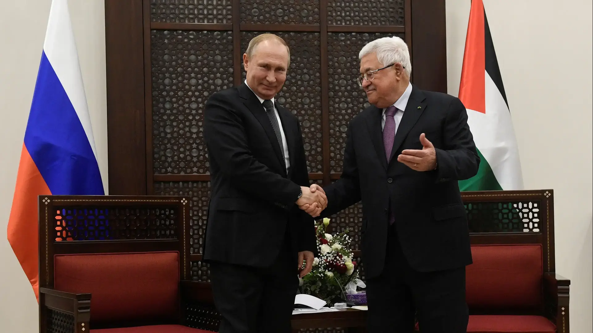 יו"ר הרש"פ מחמוד עבאס עם נשיא רוסיה ולדימיור פוטין ברמאללה, 23 בינואר 2020 יו"ר הרש"פ מחמוד עבאס עם נשיא רוסיה ולדימיור פוטין ברמאללה, 23 בינואר 2020