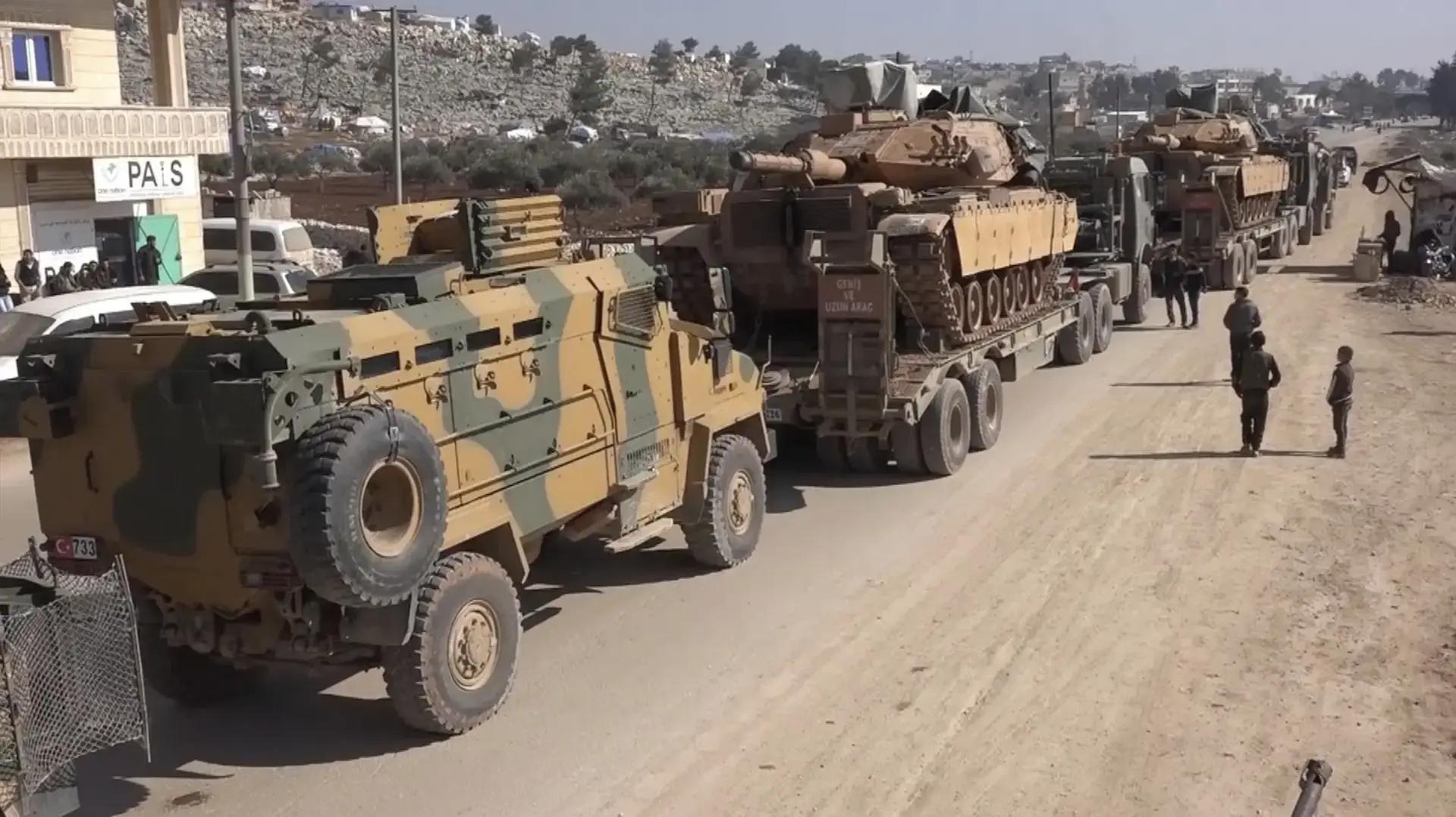 שיירה של צבא טורקיה במחוז אידליב, סוריה, 2 בפברואר 2020