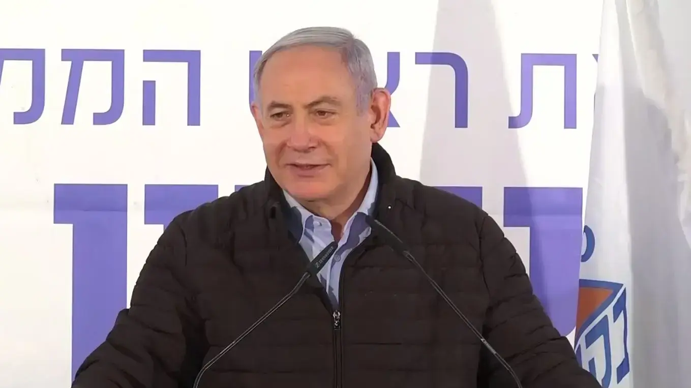 ראש הממשלה, בנימין נתניהו במהלך הצהרתו בבקעת הירדן 10 בפברואר 2020 ראש הממשלה, בנימין נתניהו במהלך הצהרתו בבקעת הירדן 10 בפברואר 2020