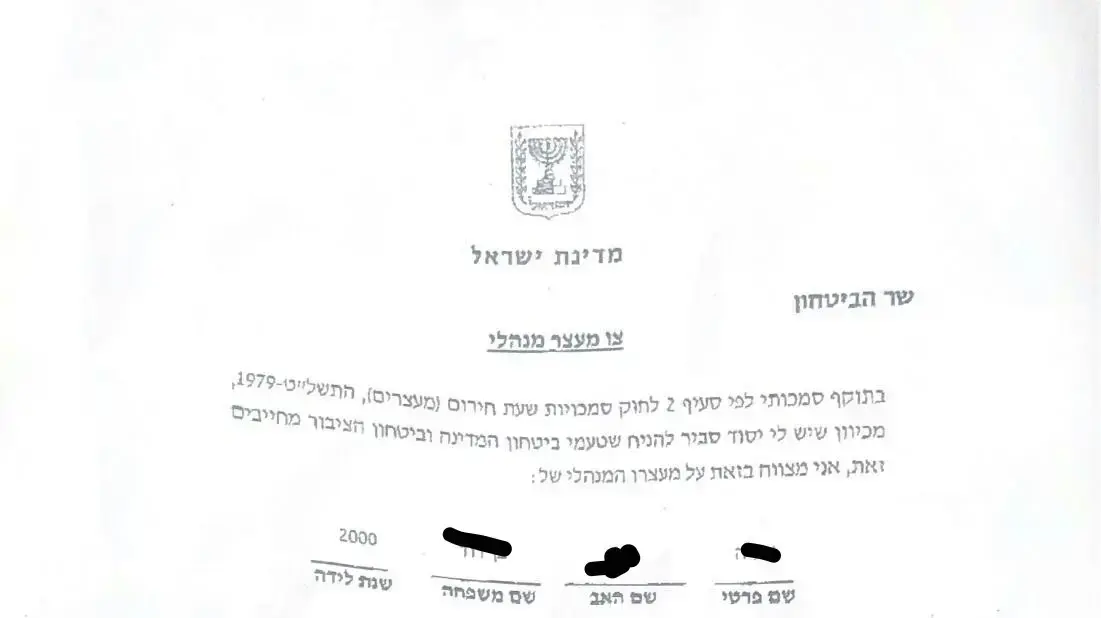 ביטול הצו המנהלי החתום ע"י שר הביטחון, נפתלי בנט נגד אליה בן דוד ביטול הצו המנהלי החתום ע"י שר הביטחון, נפתלי בנט נגד אליה בן דוד