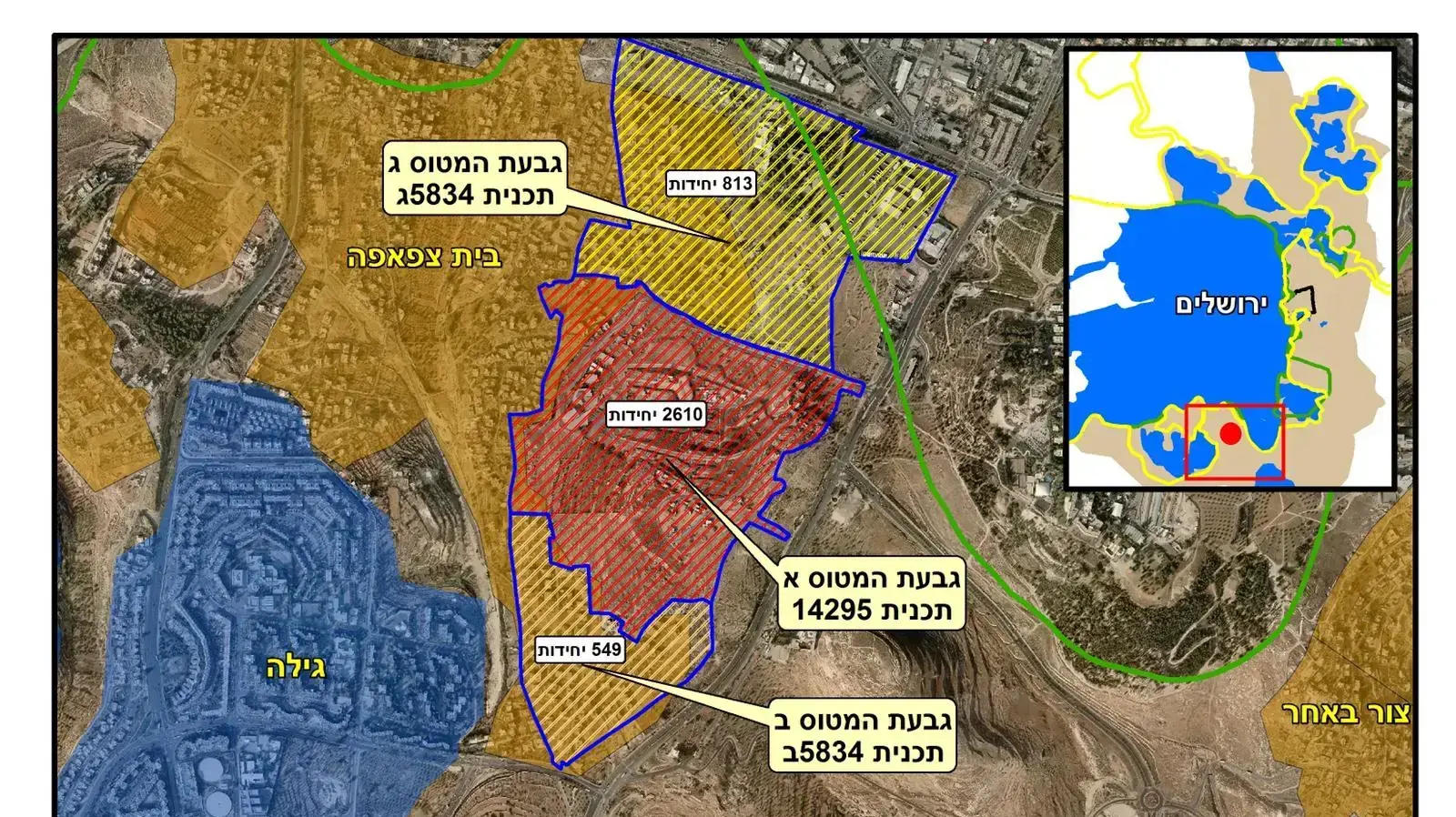 המפה של שלום עכשיו עם התכניות להקמת יחידות דיור בהר חומה המפה של שלום עכשיו עם התכניות להקמת יחידות דיור בהר חומה
