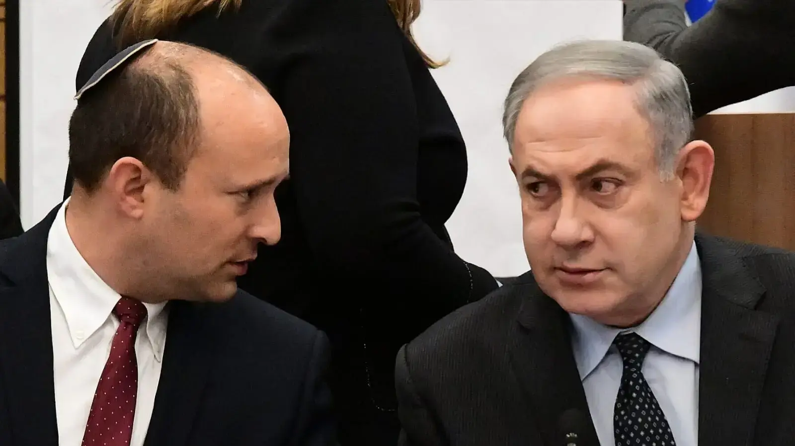 ראש הממשלה, בנימין נתניהו ושר הביטחון נפתלי בנט במהלך כינוס בלוק הימין בכנסת 4 במרץ 2020
