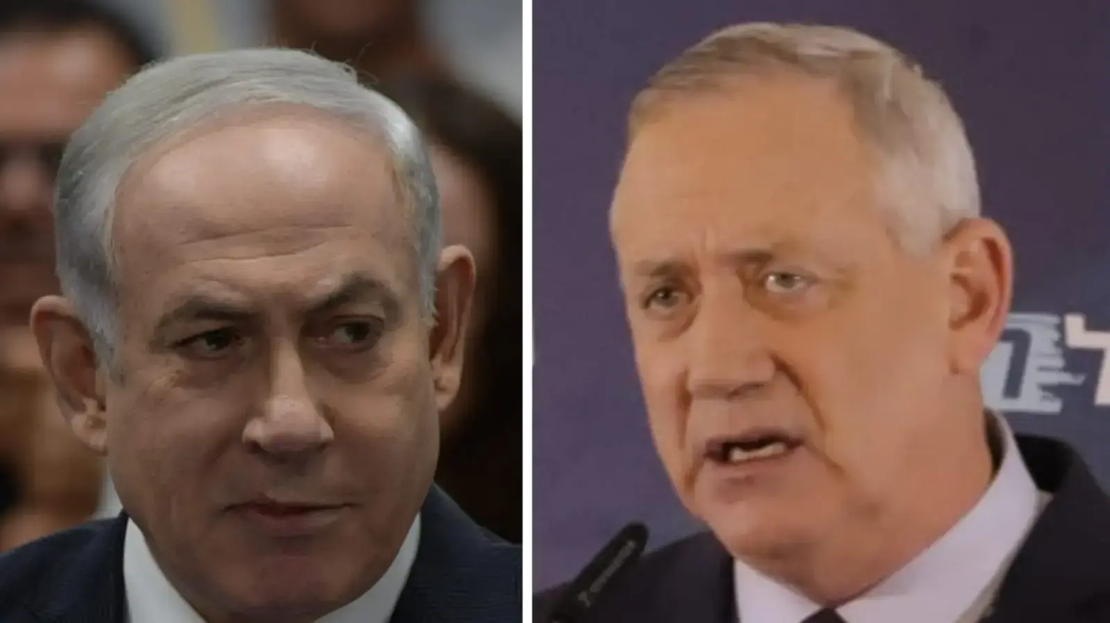 חצי חצי. ראש הממשלה בנימין נתניהו ויו"ר כחול לבן בני גנץ בהצהרותיהם לתקשורת. 7 במרץ 2020 חצי חצי. ראש הממשלה בנימין נתניהו ויו"ר כחול לבן בני גנץ בהצהרותיהם לתקשורת. 7 במרץ 2020