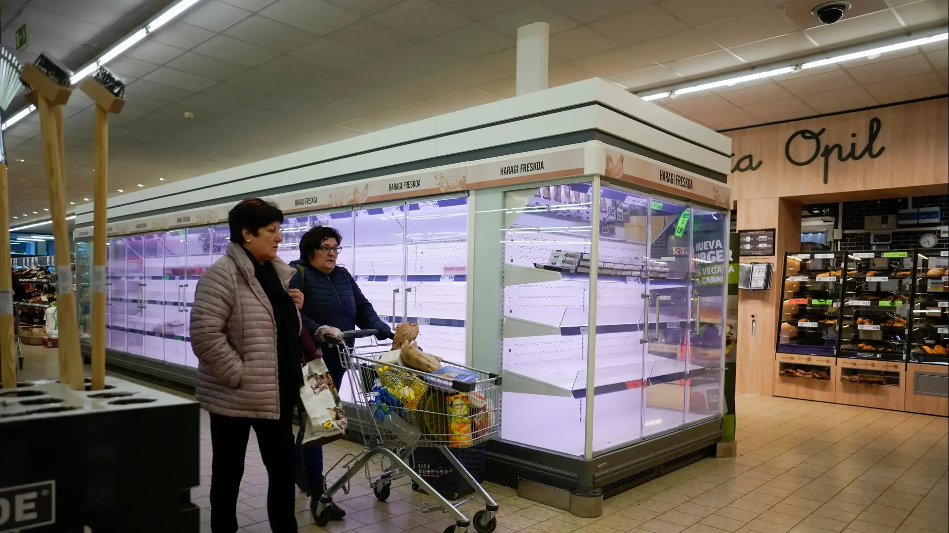 התפשטות הקורונה: תושבים מצטיידים בעיר גרניקה. 14 במרץ 2020 התפשטות הקורונה: תושבים מצטיידים בעיר גרניקה. 14 במרץ 2020