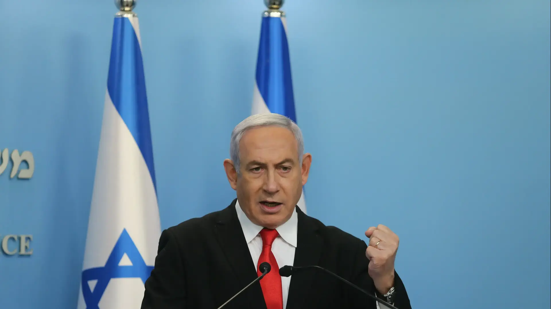 ראש הממשלה, בנימין נתניהו במהלך הצהרה לתקשורת בנושא נגיף הקורונה, משרד רה"מ, ירושלים 14 במרץ 2020