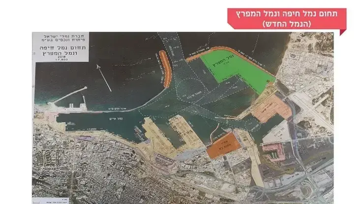 מפה - נמל חיפה והמפרץ מפה - נמל חיפה והמפרץ