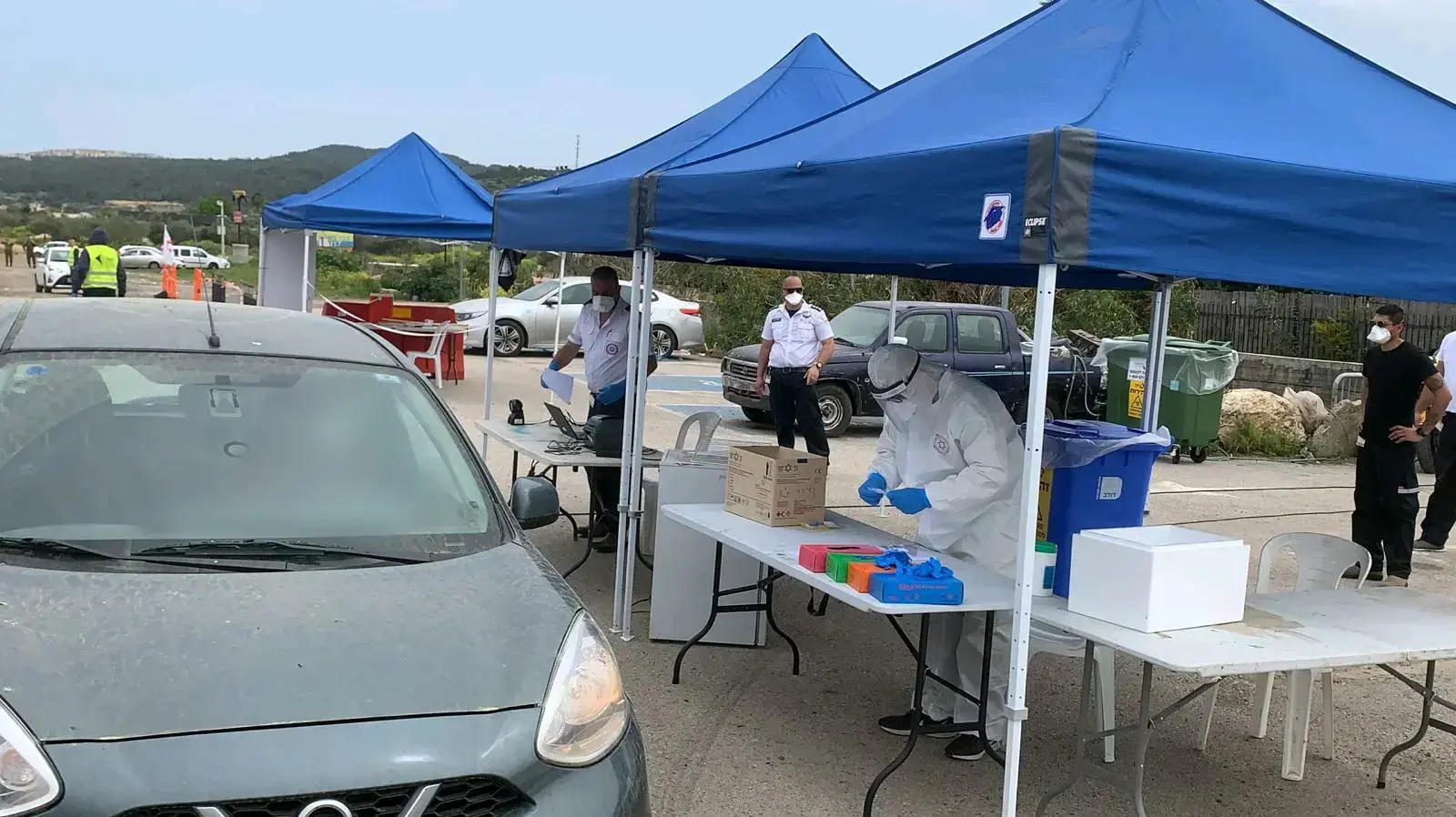 מתחם "היבדק וסע" בואדי ערה 30 במרץ 2020 מתחם "היבדק וסע" בואדי ערה 30 במרץ 2020