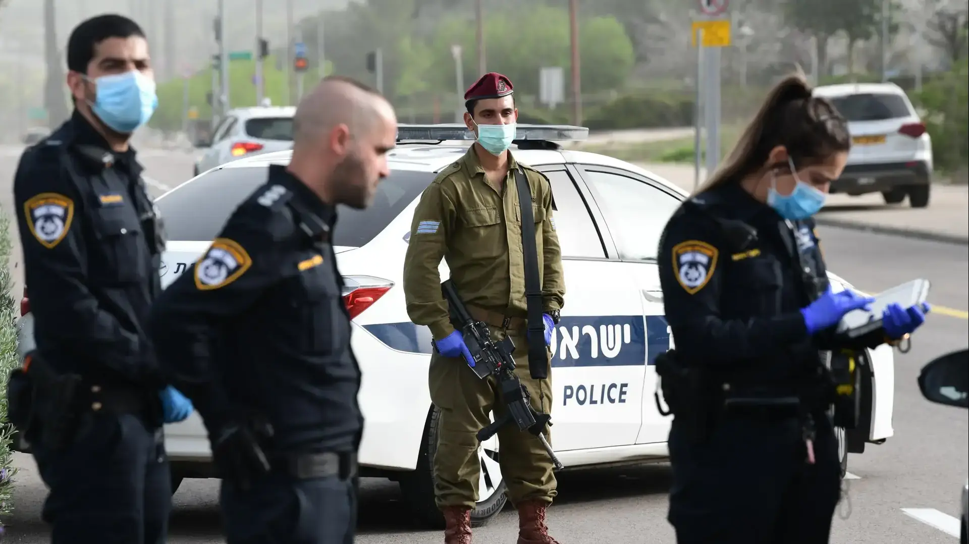 חיילי צה"ל הצטרפו לשוטרי משטרת ישראל הפרוסים ברחבי הארץ במאמץ להגביר את האכיפה ברחובות, מודיעין, 31 במרץ 2020