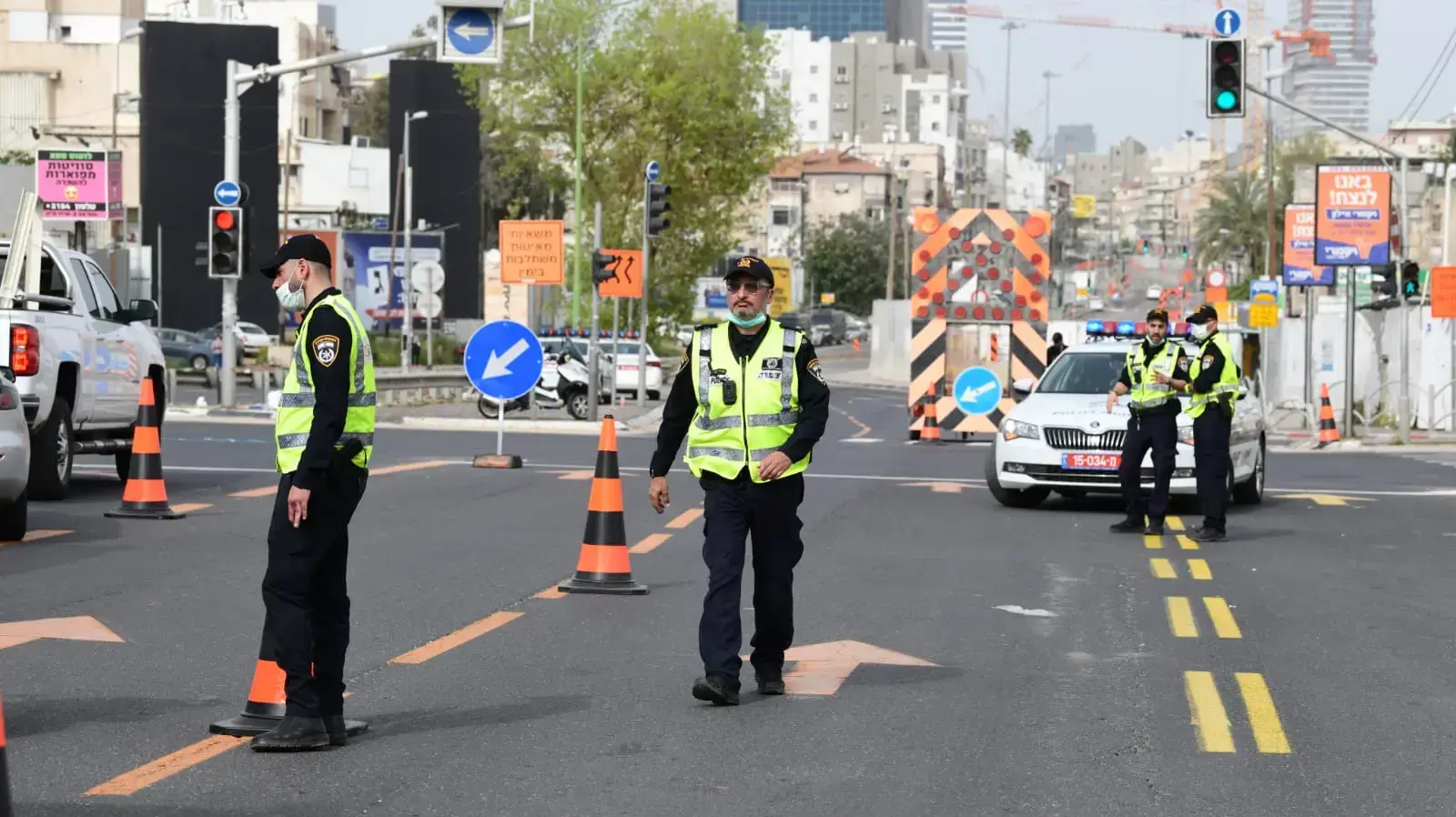 גהה ציר ז'בוטינסקי חסום, בני ברק, 5 באפריל 2020 גהה ציר ז'בוטינסקי חסום, בני ברק, 5 באפריל 2020