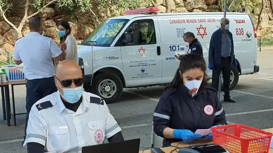 מתחם "היבדק וסע" בדיר אל-אסד. 15 באפריל 2020 מתחם "היבדק וסע" בדיר אל-אסד. 15 באפריל 2020