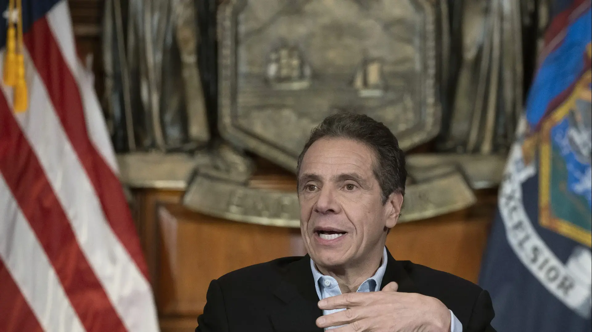 מושל ניו יורק אנדרו קואומו, 18 באפריל 2020 מושל ניו יורק אנדרו קואומו, 18 באפריל 2020