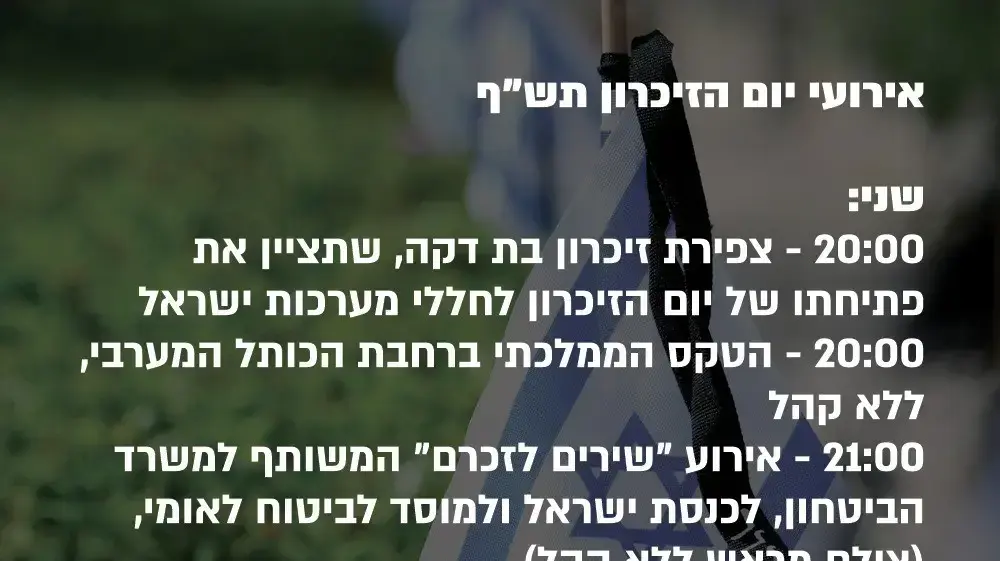 אינפו - אירועי יום הזיכרון אינפו - אירועי יום הזיכרון