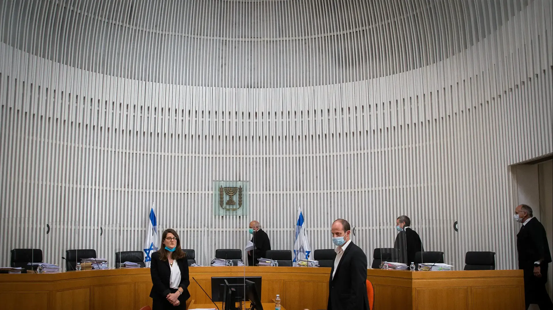 דיון לבג"צ העתירה נגד ההסכם הקואליציוני בין כחול לבן לליכוד, מאי 2020 דיון לבג"צ העתירה נגד ההסכם הקואליציוני בין כחול לבן לליכוד, מאי 2020
