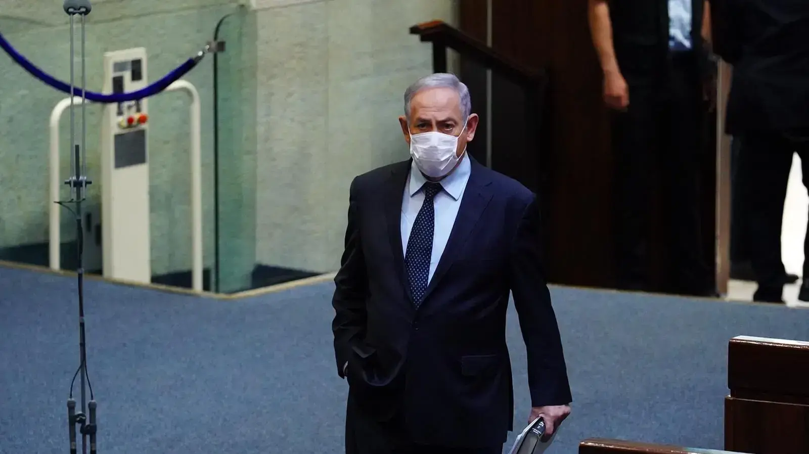 ראש הממשלה, בנימין נתניהו במהלך כינוס מליאת הכנסת במסגרת הצבעה על חוק הרוטציה 7 במאי 2020