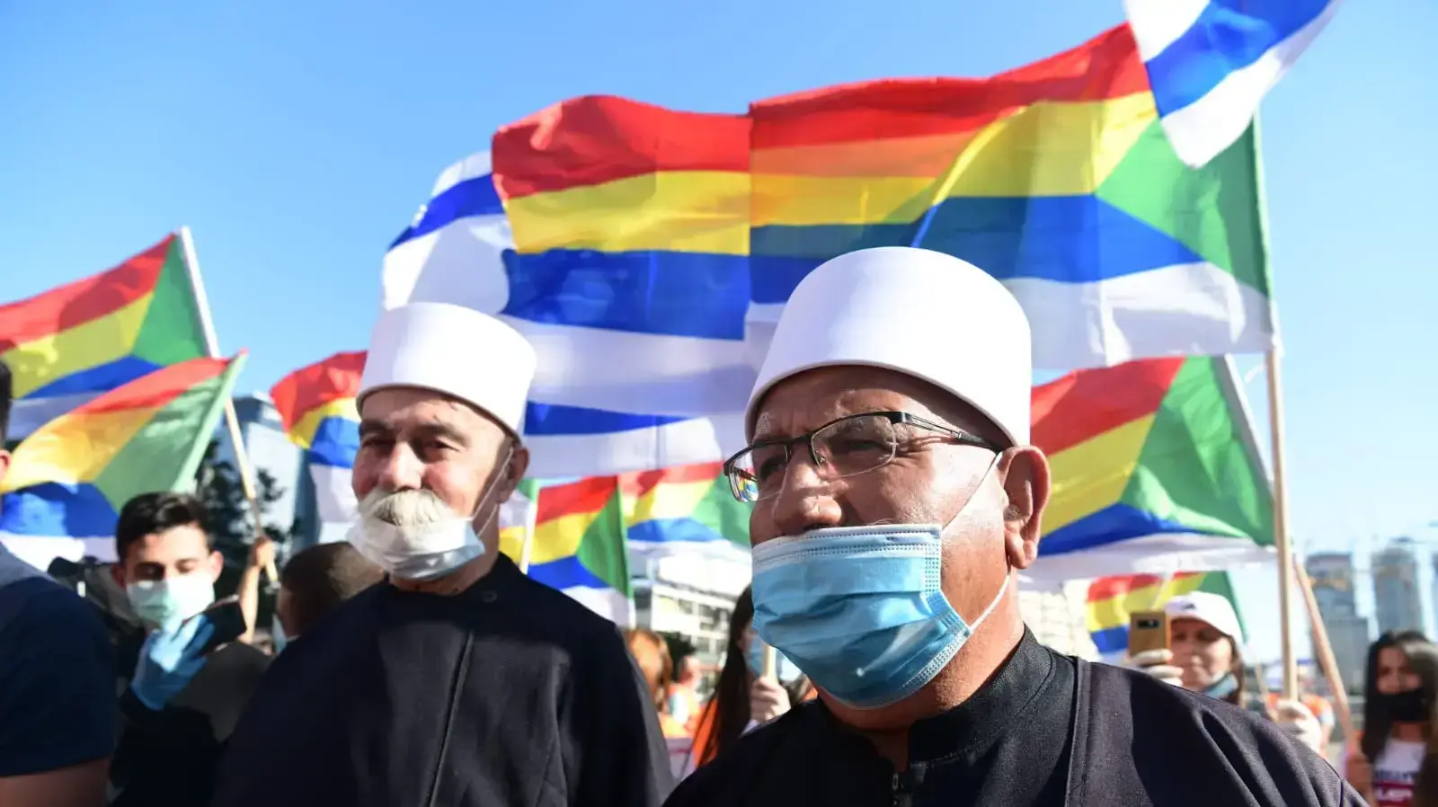 מחאת הדרוזים והצ'רקסים סמוך לגשר השלום בתל אביב 10 במאי 2020